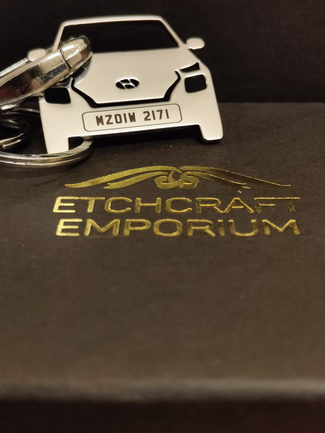 Customer photo review of Personalised Number Plate Car Keychain
