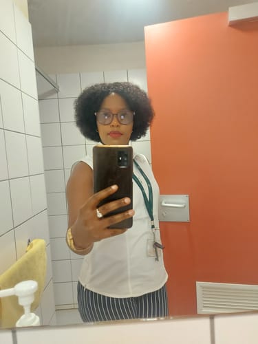 Customer photo review of Brazilian Curly Afro full Cap 8"