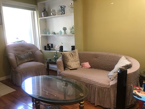 Customer photo review of 2024 Turkish Bubble Frill Sofa Covers : Light Brown
