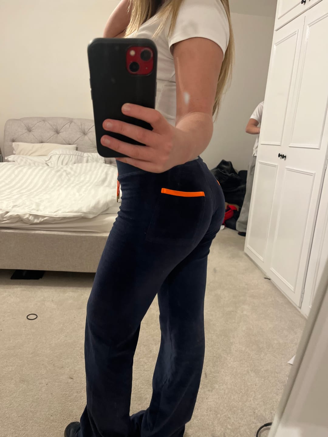 Customer photo review of Allegra Jogger Dark Navy / Neon Orange