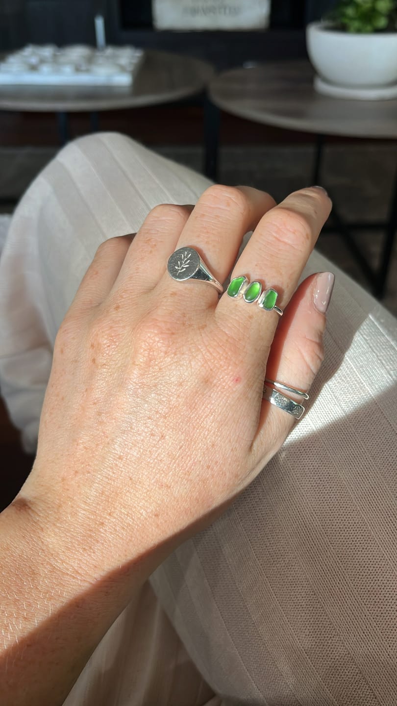 Customer photo review of Blue Sea Glass Hoops