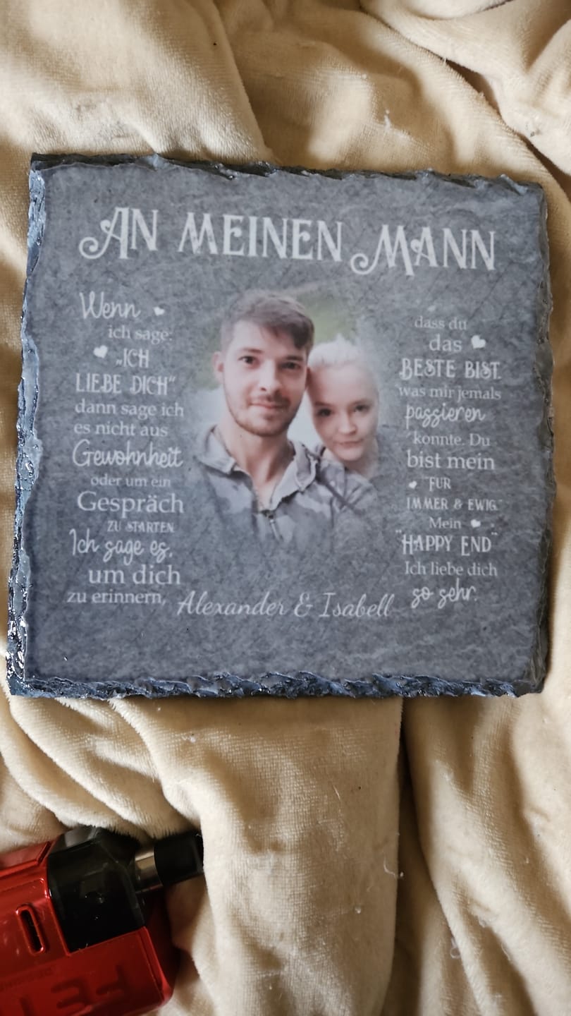 Customer photo review of An meinen Schatz - Paar-Schieferplatte