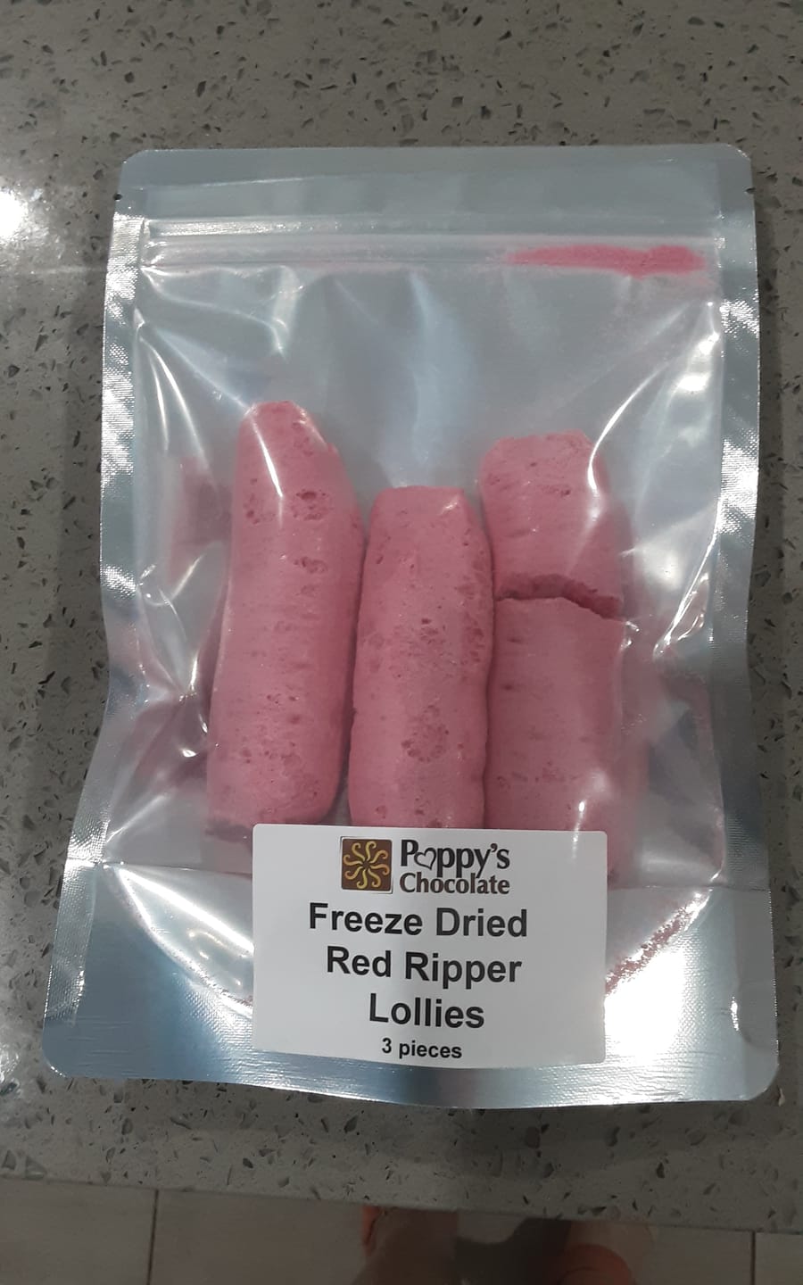 Customer photo review of Freeze Dried Red Ripper Lollies