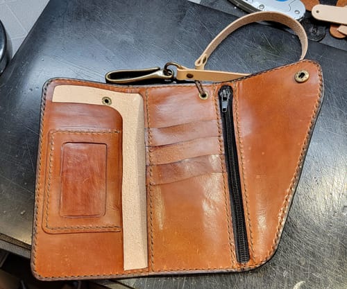 Customer photo review of No.59 | Leather Trucker Long Wallet (Digital Pattern)