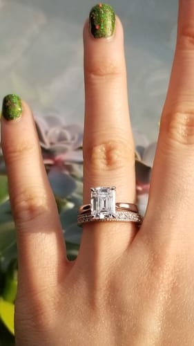 Customer photo review of Pave CZ Eternity Ring in Sterling Silver