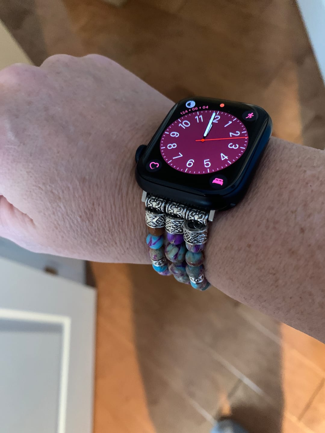 Customer photo review of Intense Jasper Stretch Apple Watch Strap