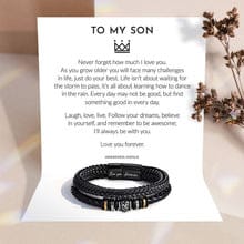 Customer photo review of To My Son | Love You Forever | Leather Braid Bracelet