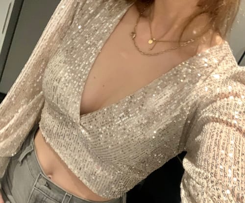 Customer photo review of Shine Bluse - Silber