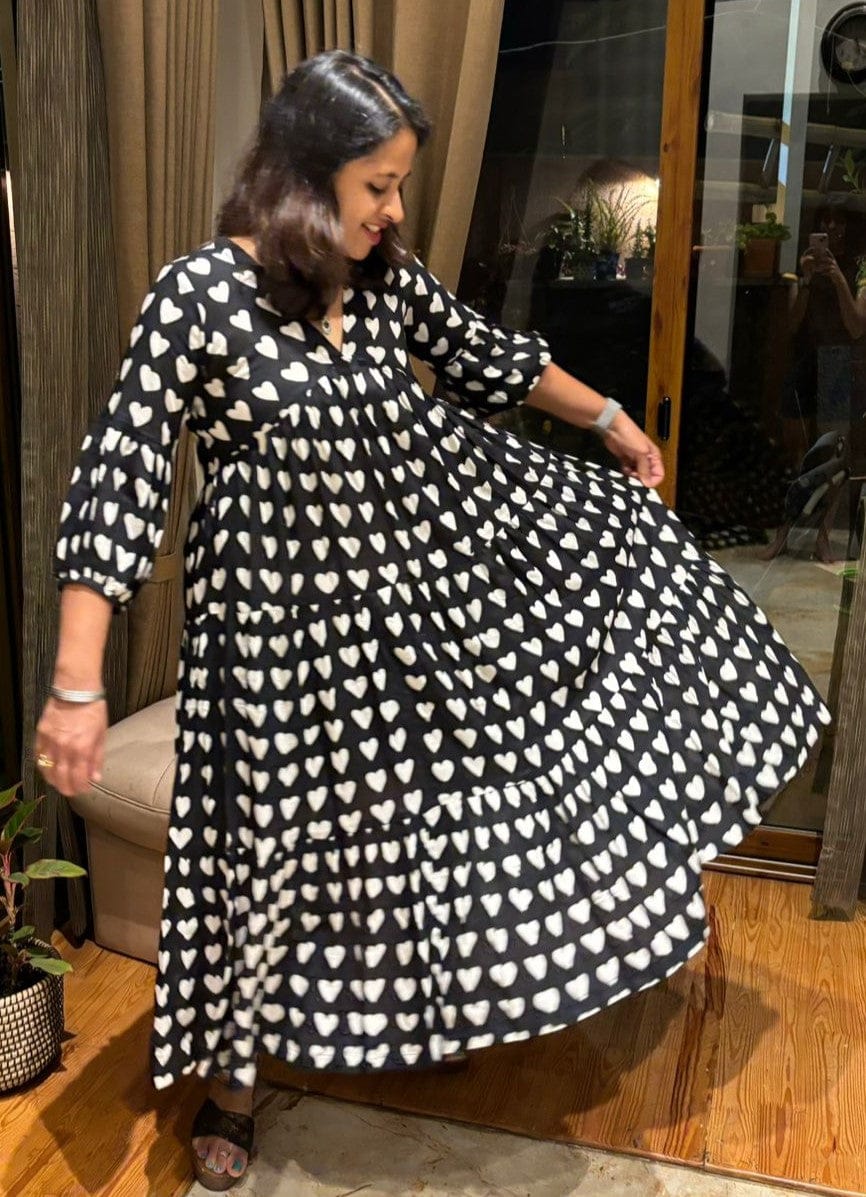 Customer photo review of Lover Black Modal Maxi Dress