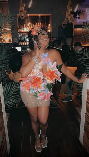 Customer photo review of Bliss Flower Mesh Dress (Ready To Ship)