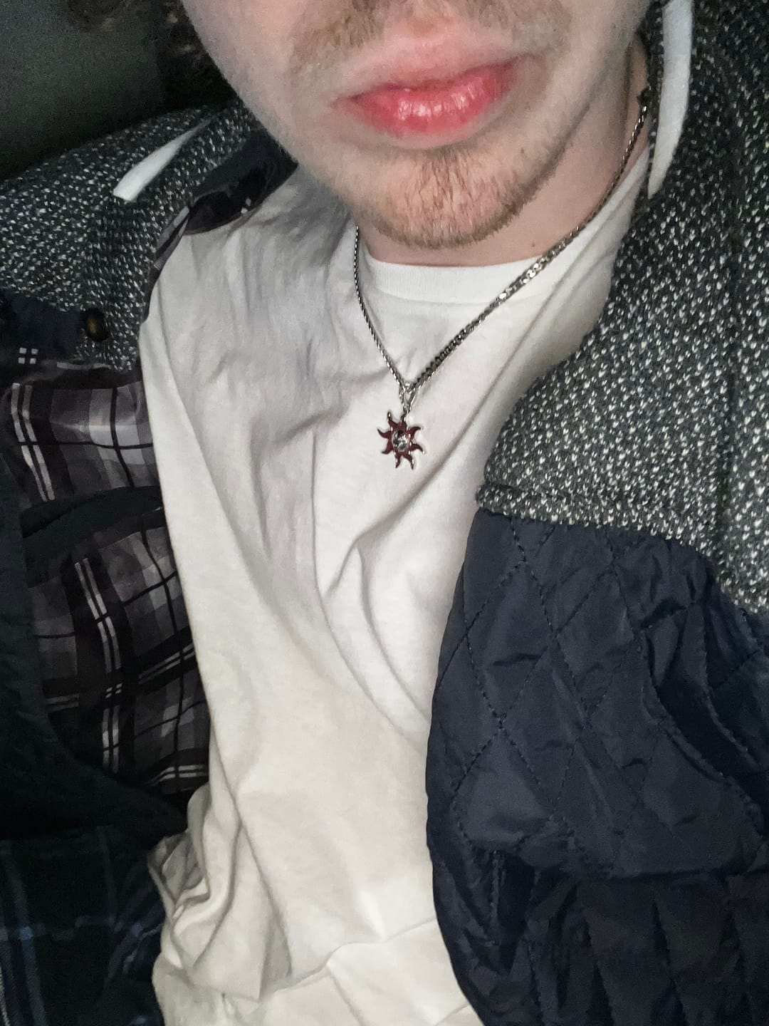 Customer photo review of SUNNY THE SOMBER SUN PENDANT