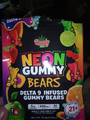Customer photo review of Delta 9 THC Neon Gummy Bears | 30-Count | 240mg