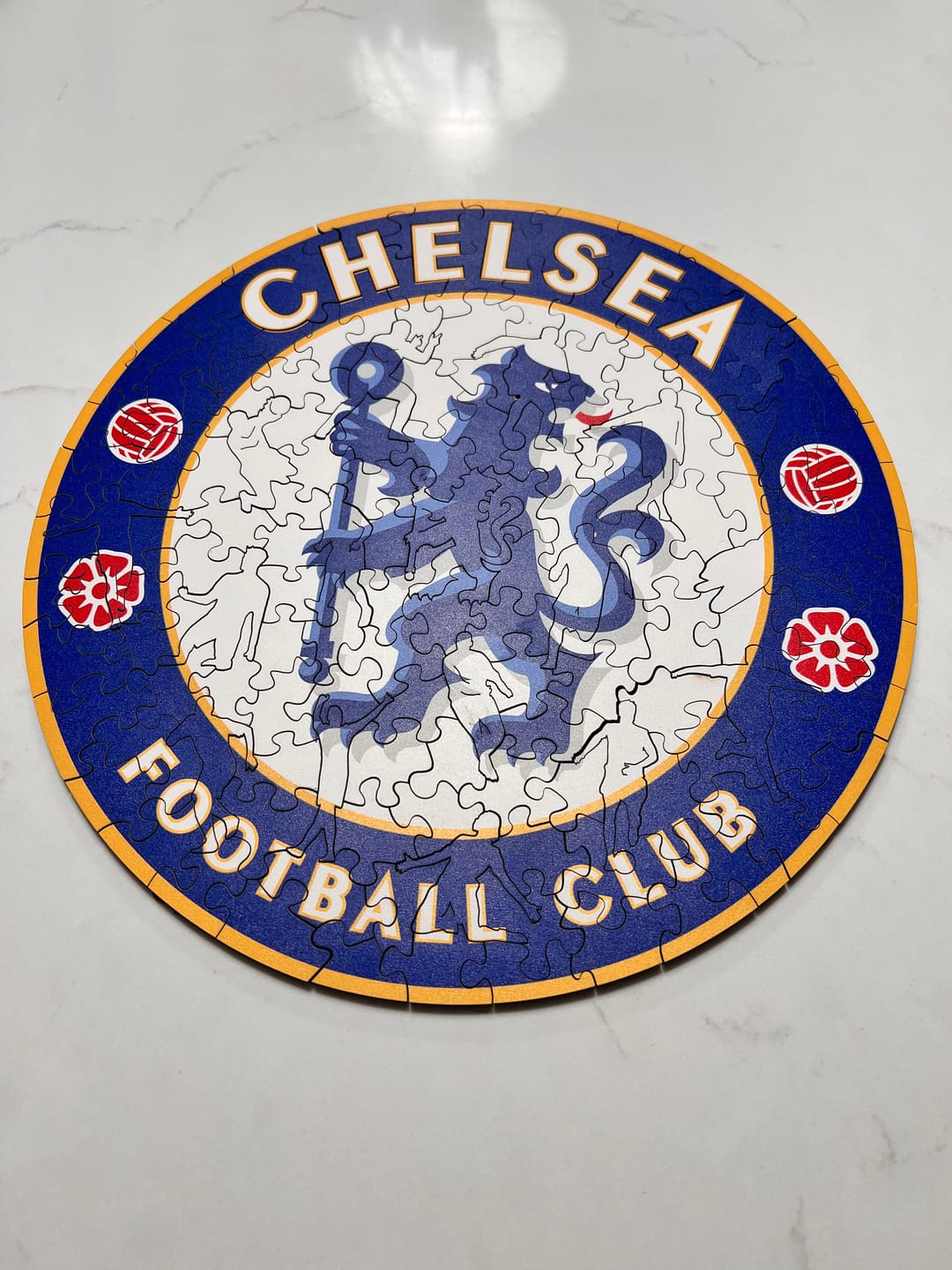 Customer photo review of Chelsea FC® Logo - Wooden Puzzle