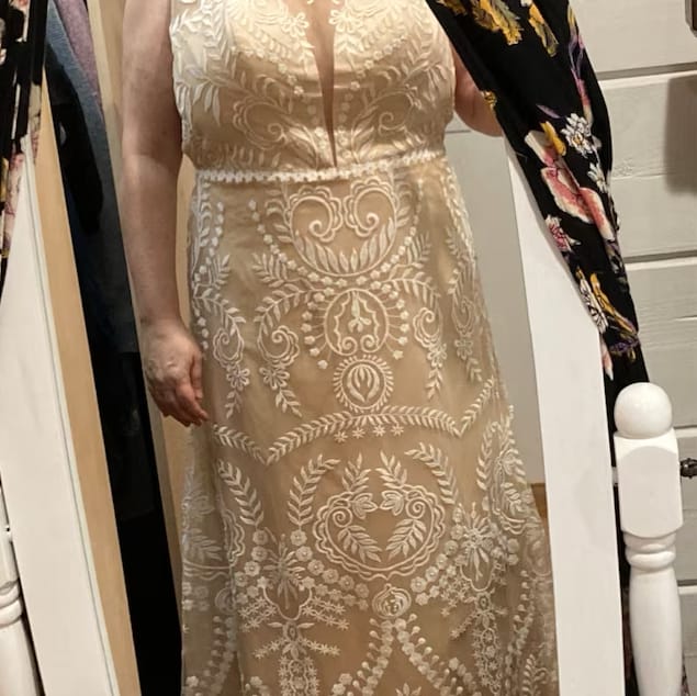 Customer photo review of Caprice Boho Luxe Bridal Gown in Champagne