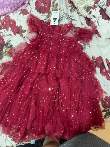 Customer photo review of Elegant Lace Sequins Tulle Party Dress