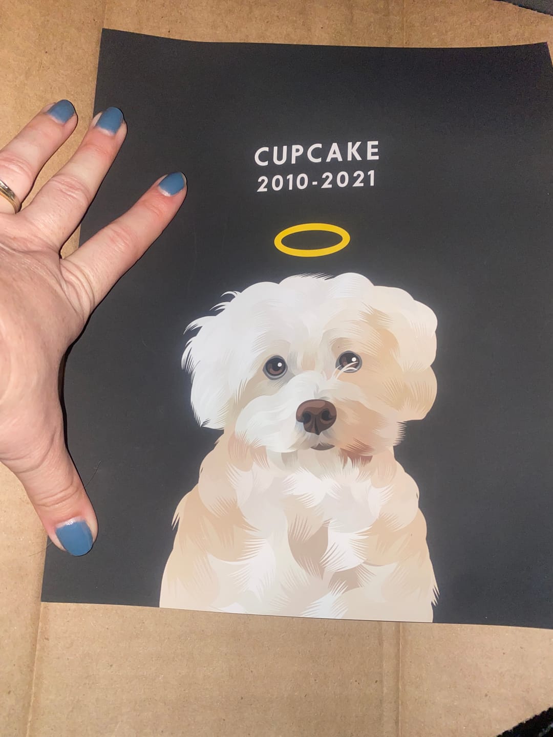 Customer photo review of Custom Memorial Pet Portrait w/ Halo