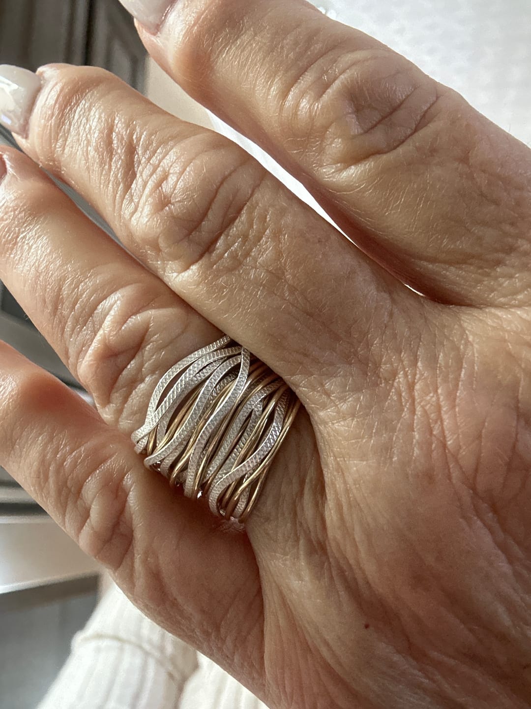 Customer photo review of Gold & Silver Wavy Ring