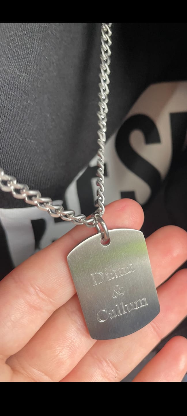 Customer photo review of Matte Dog Tag