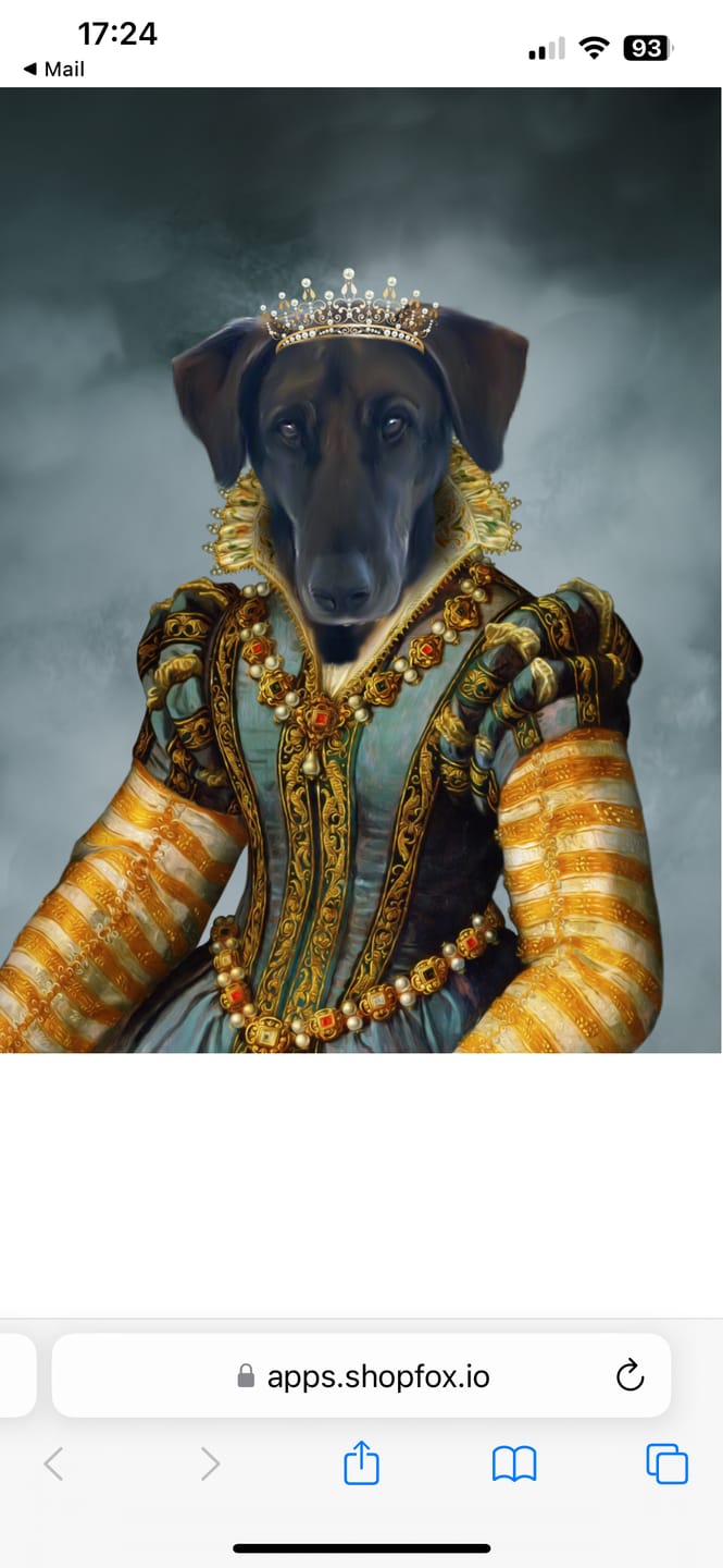 Customer photo review of The Pearl Princess: Custom Pet Portrait