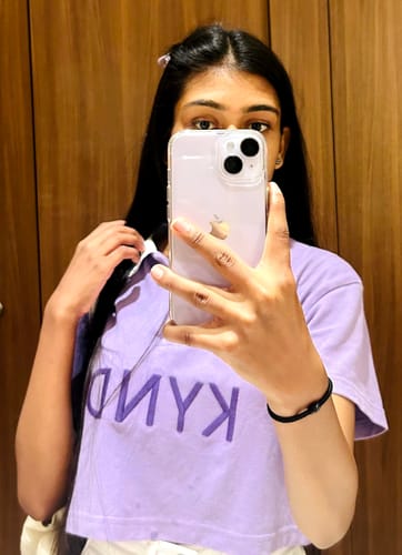 Customer photo review of Kynd Lavenderloom Polo Neck Crop T Shirt