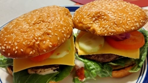 Customer photo review of Bison Burgers