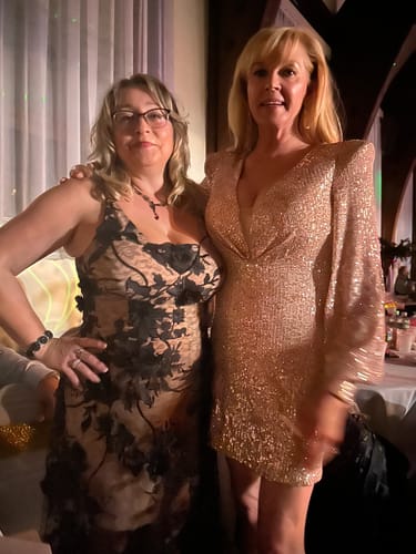 Customer photo review of Sequined Structured Bishop Sleeve Mini Dress