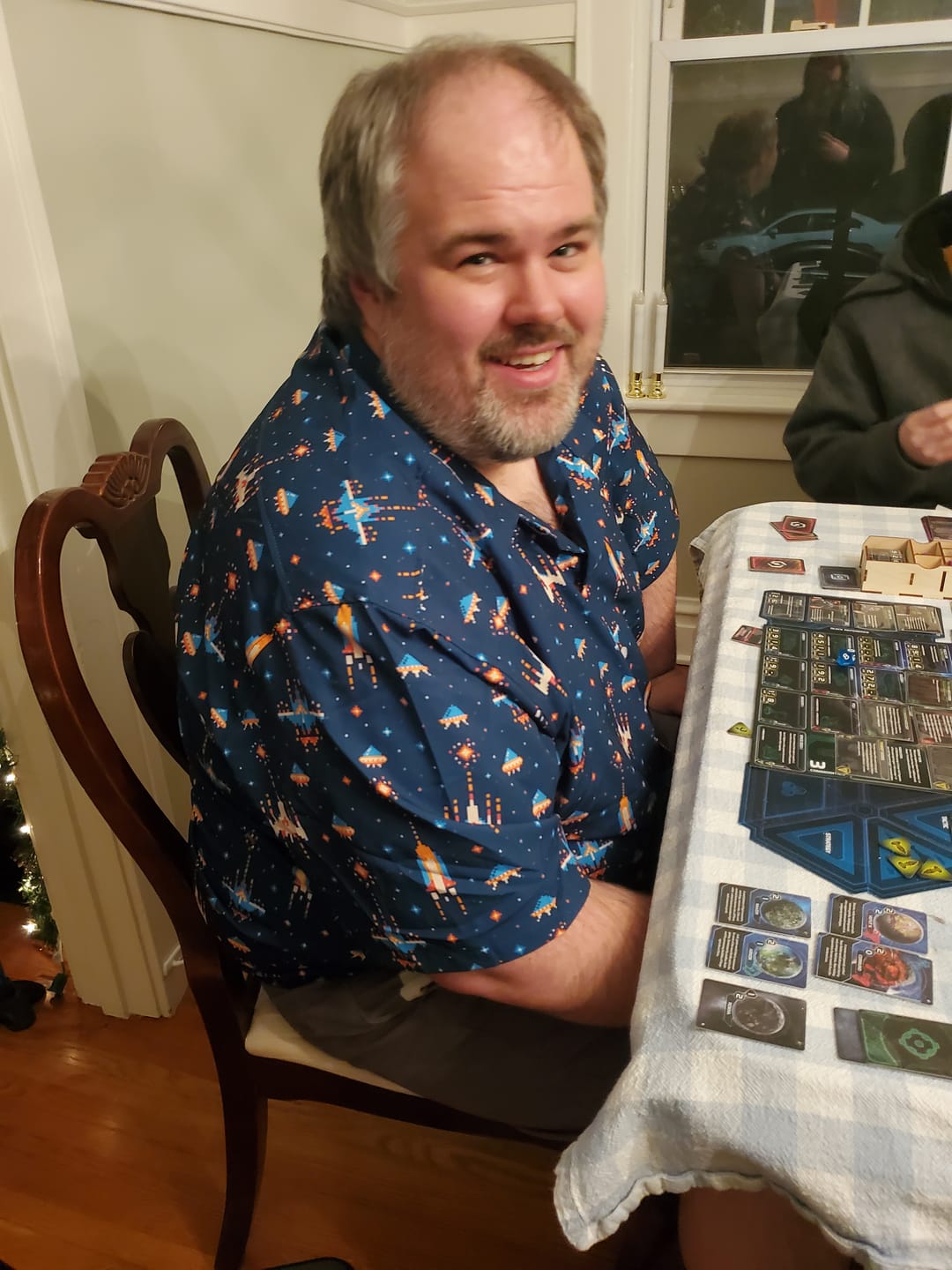 Customer photo review of Space Retro Arcade Button Up Shirt