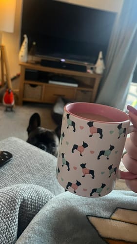 Customer photo review of French Bulldogs and Hearts Mug