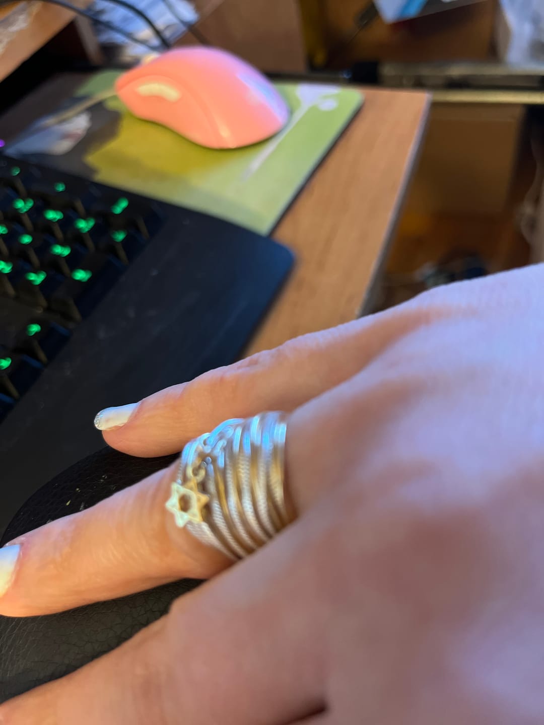 Customer photo review of Gold & Silver Wavy Ring with Star of David