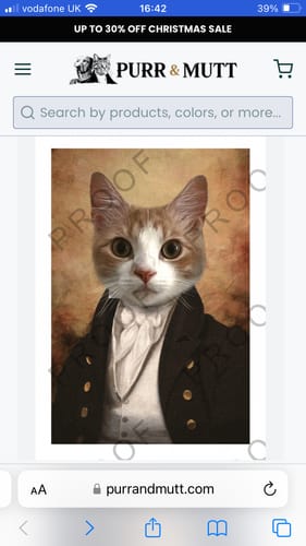 Customer photo review of The Baron - Custom Vintage Pet Portrait