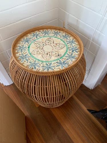 Customer photo review of Rattan Bedside Table
