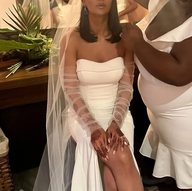 Customer photo review of Tulle Detachable Bridal Sleeves