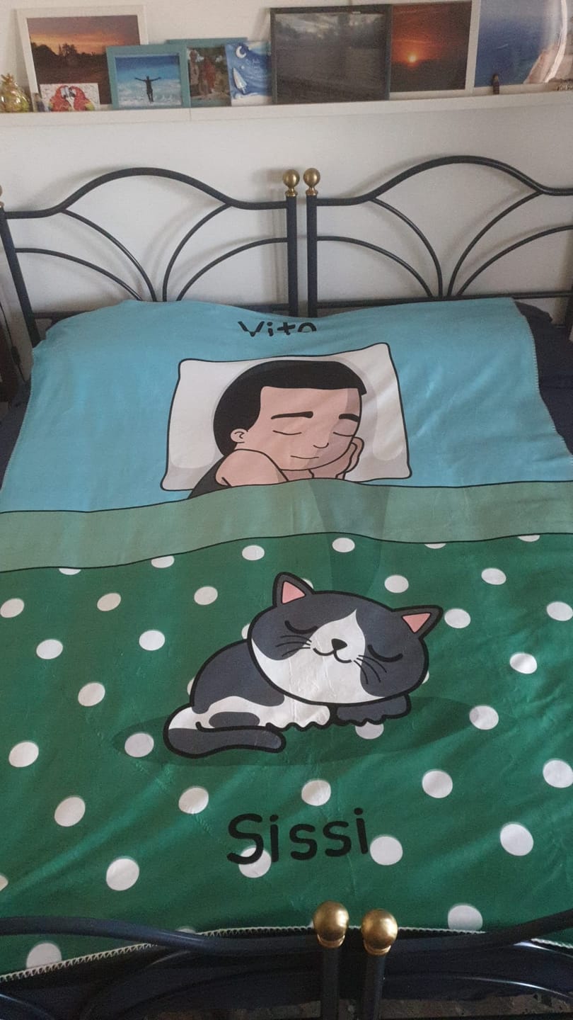Customer photo review of Tempo di coccole con gli animali domestici (Singolo) - Plaid personalizzato