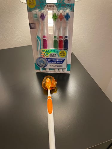 Customer photo review of GuruNanda Butter on Gums Toothbrush (6-count)