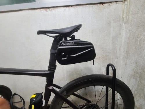 Customer photo review of Waterproof Hard Shell Bicycle Saddle Bag - MTB - Road Bike