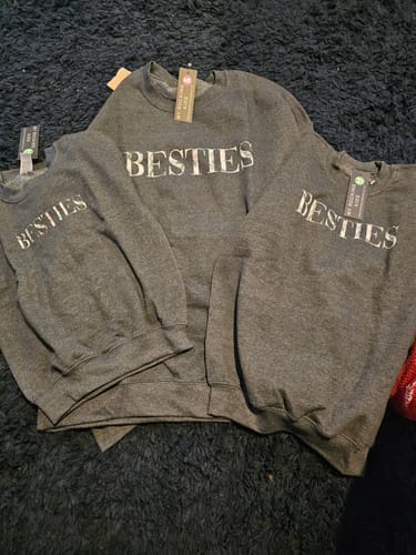 Customer photo review of Floral Vogue Besties Matching Sweatshirts