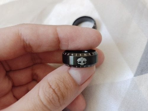 Customer photo review of Celtic Knot & Rune Yggdrasil Rings