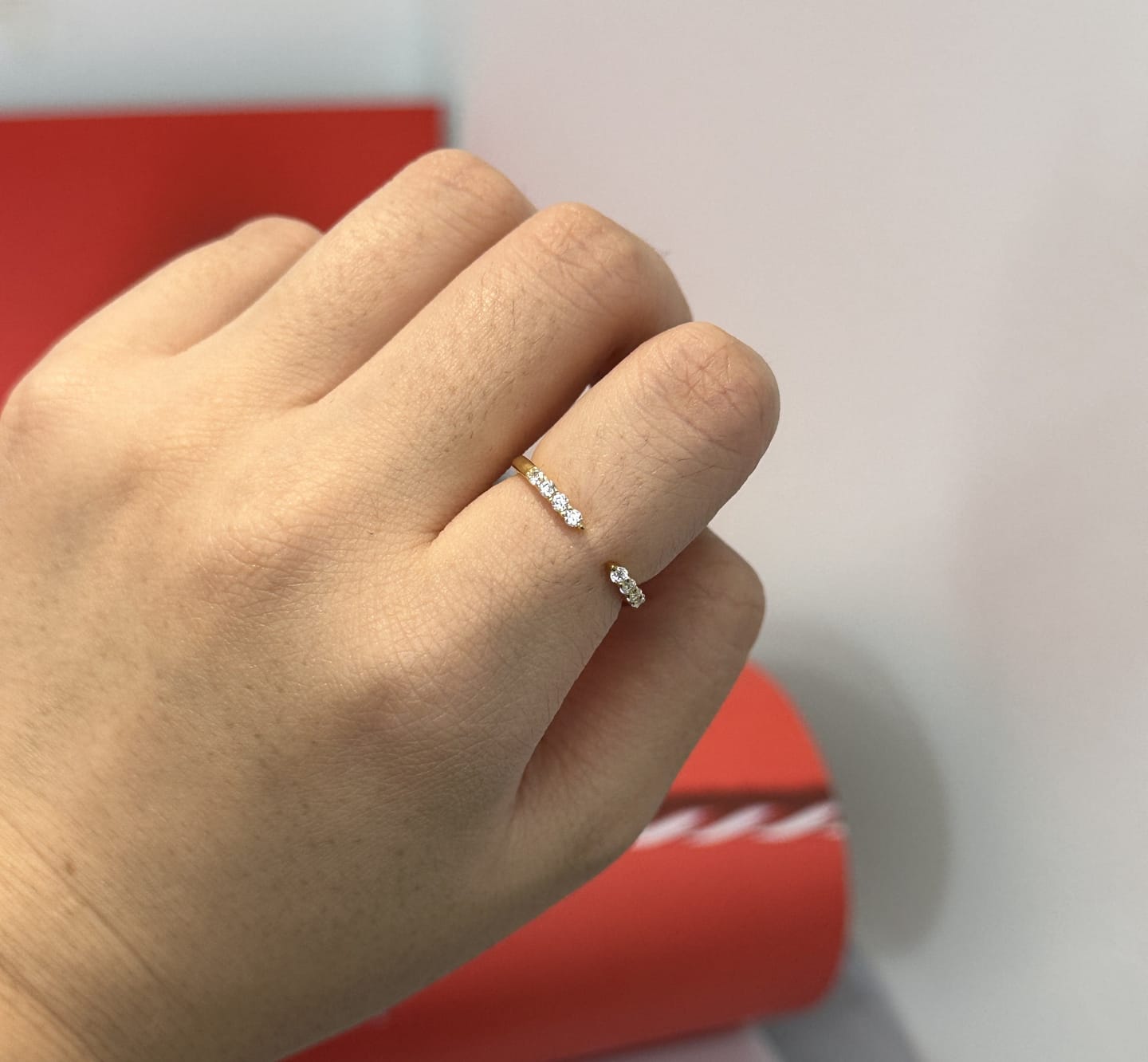 Customer photo review of Louily Dainty Open Wedding Band In Sterling Silver