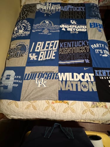 T-shirt quilt featuring university of kentucky wildcats by Sarah from KY