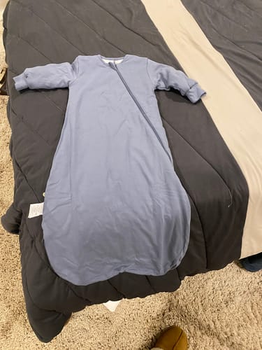 Customer photo review of Zip Sleep Sack With Sleeves 2.5 TOG - Dark Night Blue