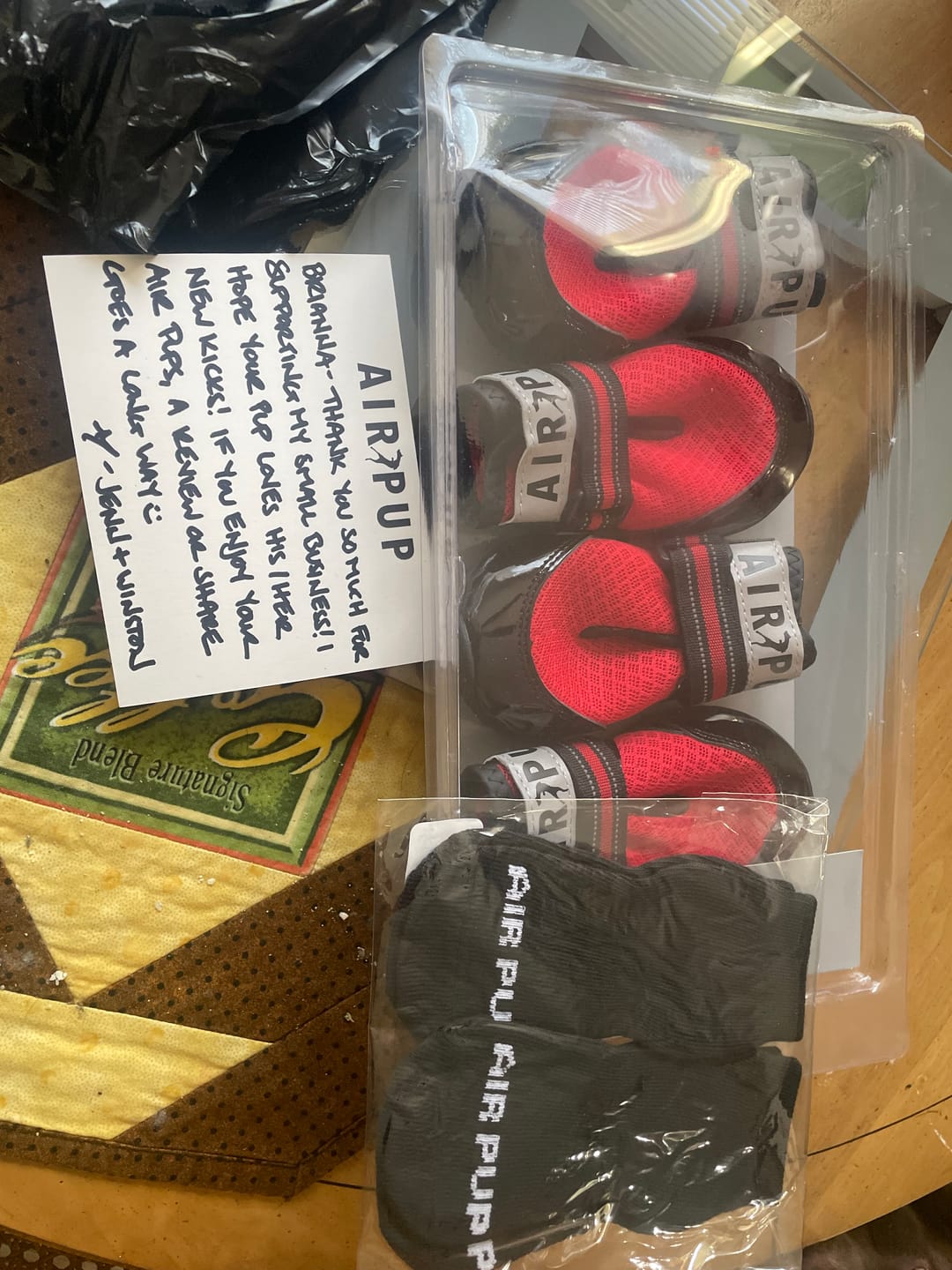 Customer photo review of AIR PUP SOCKS / BOOT LINERS