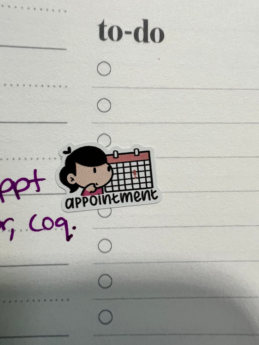 Customer photo review of Appointments 1 Planner Stickers