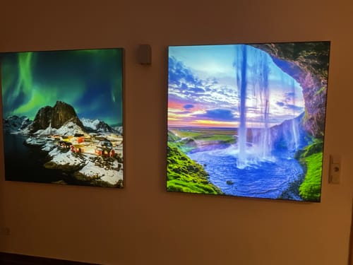 Customer photo review of Canvalight® Leuchtbild | Nordlichter | Quadrat