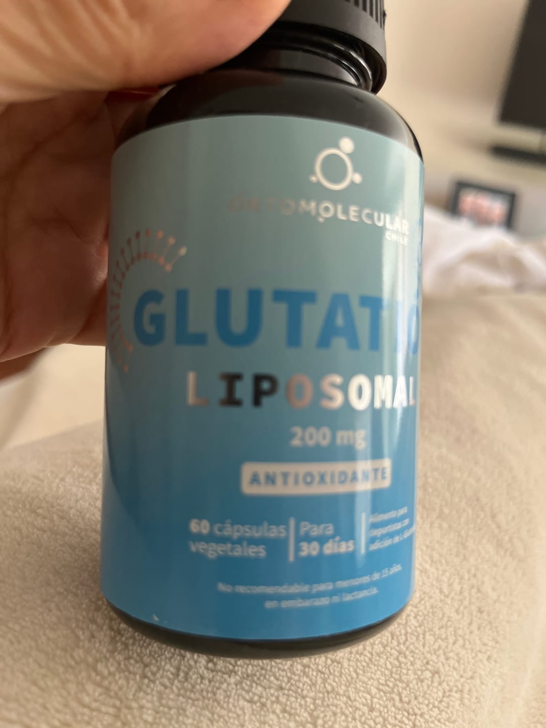 Customer photo review of Glutatión liposomal 200 mg-60 cáps