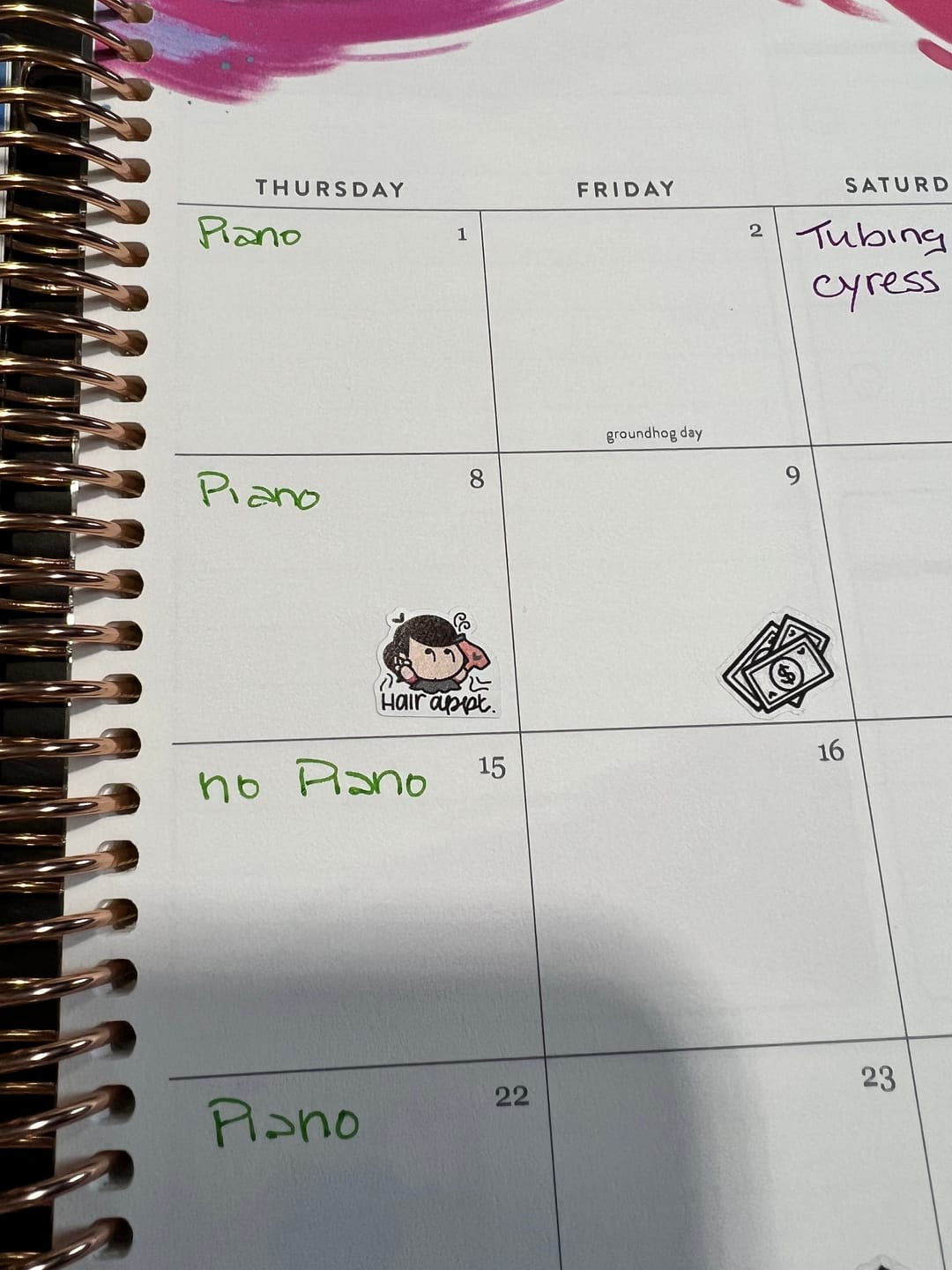Customer photo review of Hair Appointment Planner Stickers