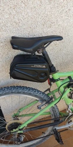 Customer photo review of Waterproof Hard Shell Bicycle Saddle Bag - MTB - Road Bike