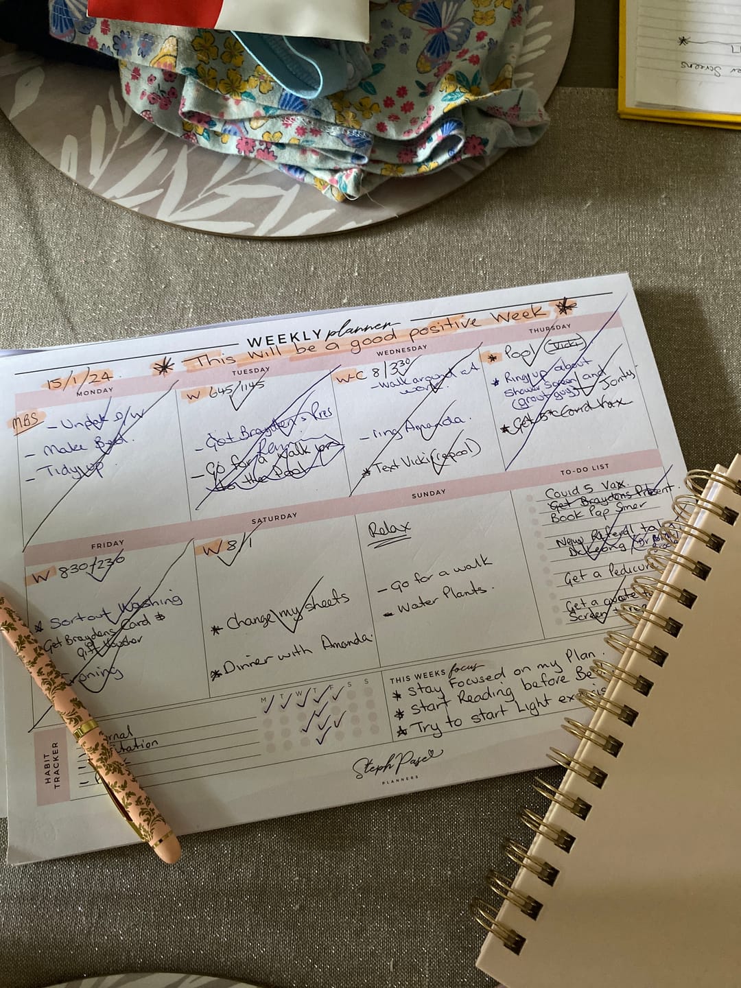 Customer photo review of Weekly Desktop Planner