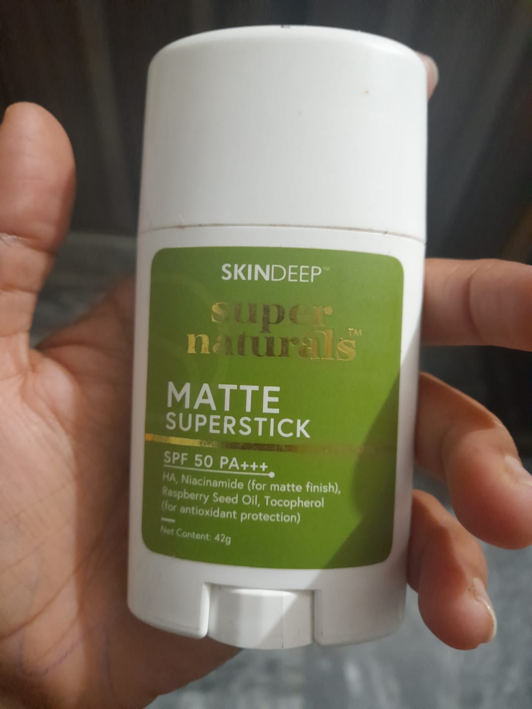 Customer photo review of MATTE SUPERSTICK - SPF 50 PA+++