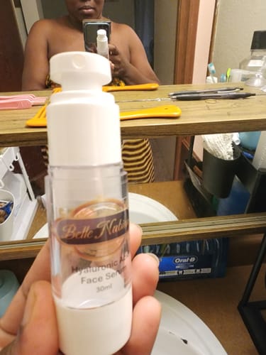Customer photo review of HYALURONIC ACID FACE LIFTING SERUM
