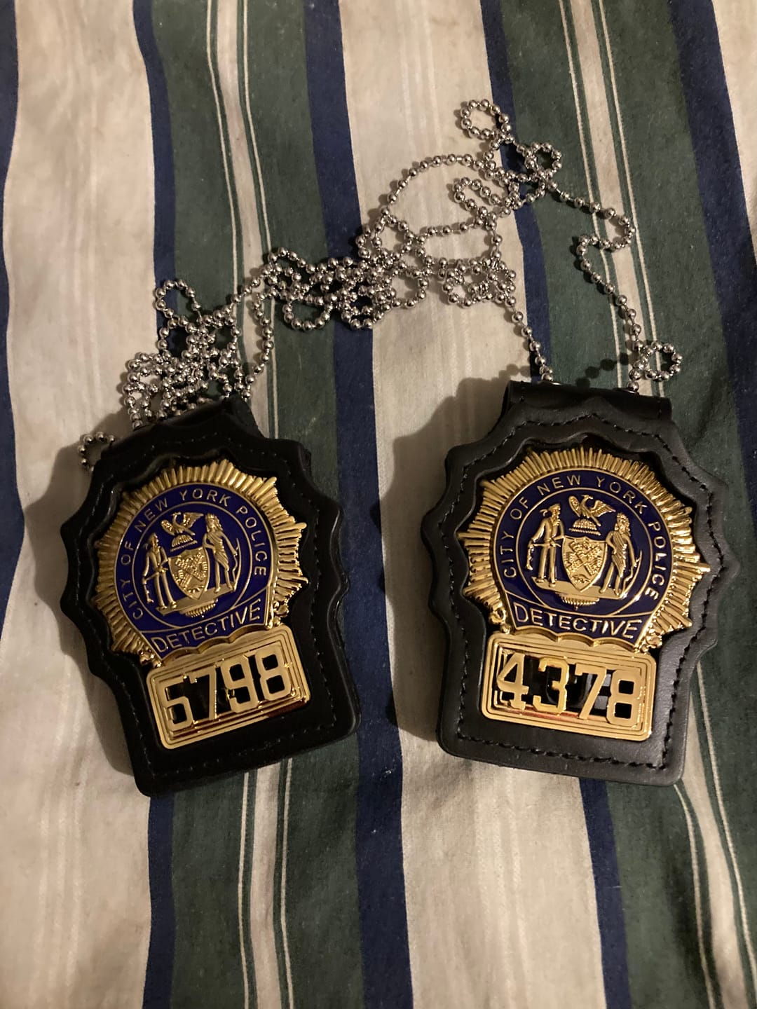 Customer photo review of NY New York Detective Police Badge Replica Movie Props *Customizable Badge Number*